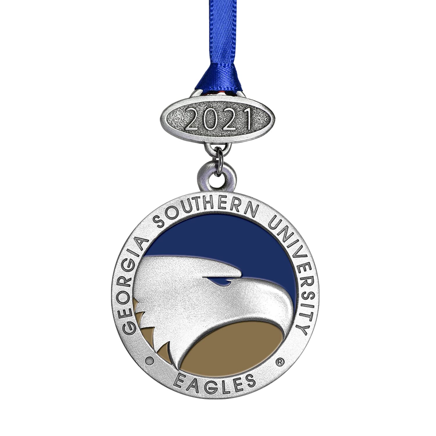 Heritage Pewter Georgia Southern University Class of 2025 Ornament | Hand-Sculpted Christmas Tree Ornament | Intricately Crafted Metal Pewter Alma Mater Inlay