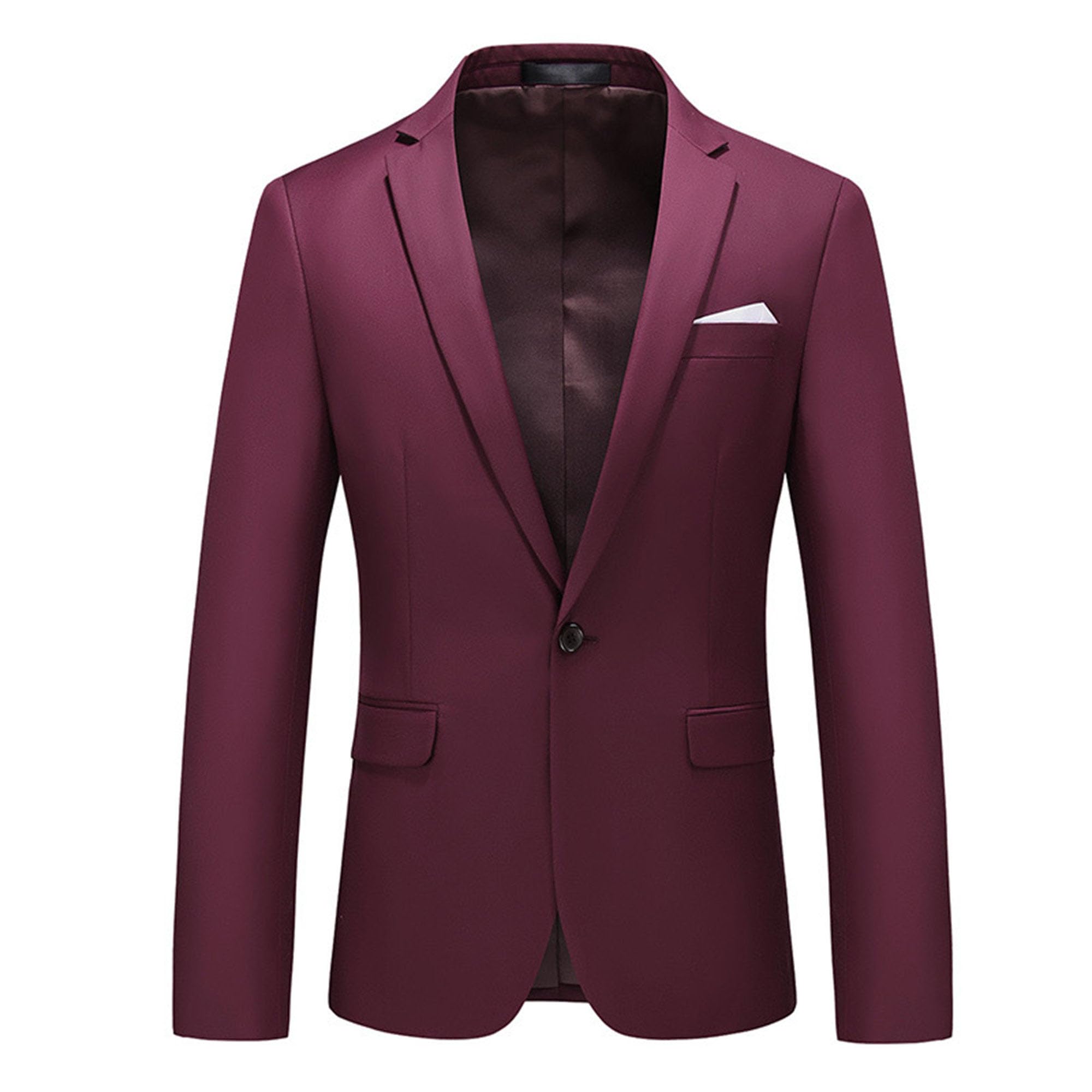 Men's Suit Jacket One Button Elegant Solid Blazer Sport Coats Slim Fit Single Breasted Party Blazer Jacket