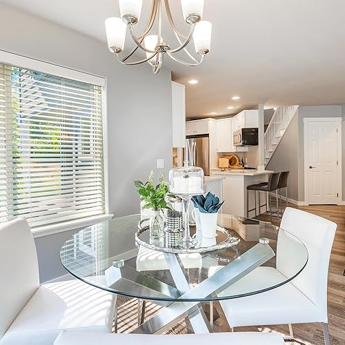 Miniatura 2 de Mesa redonda de cristal de 20 pulgadas, templada, 38 pulgadas de grosor, vidrio pulido a lápiz