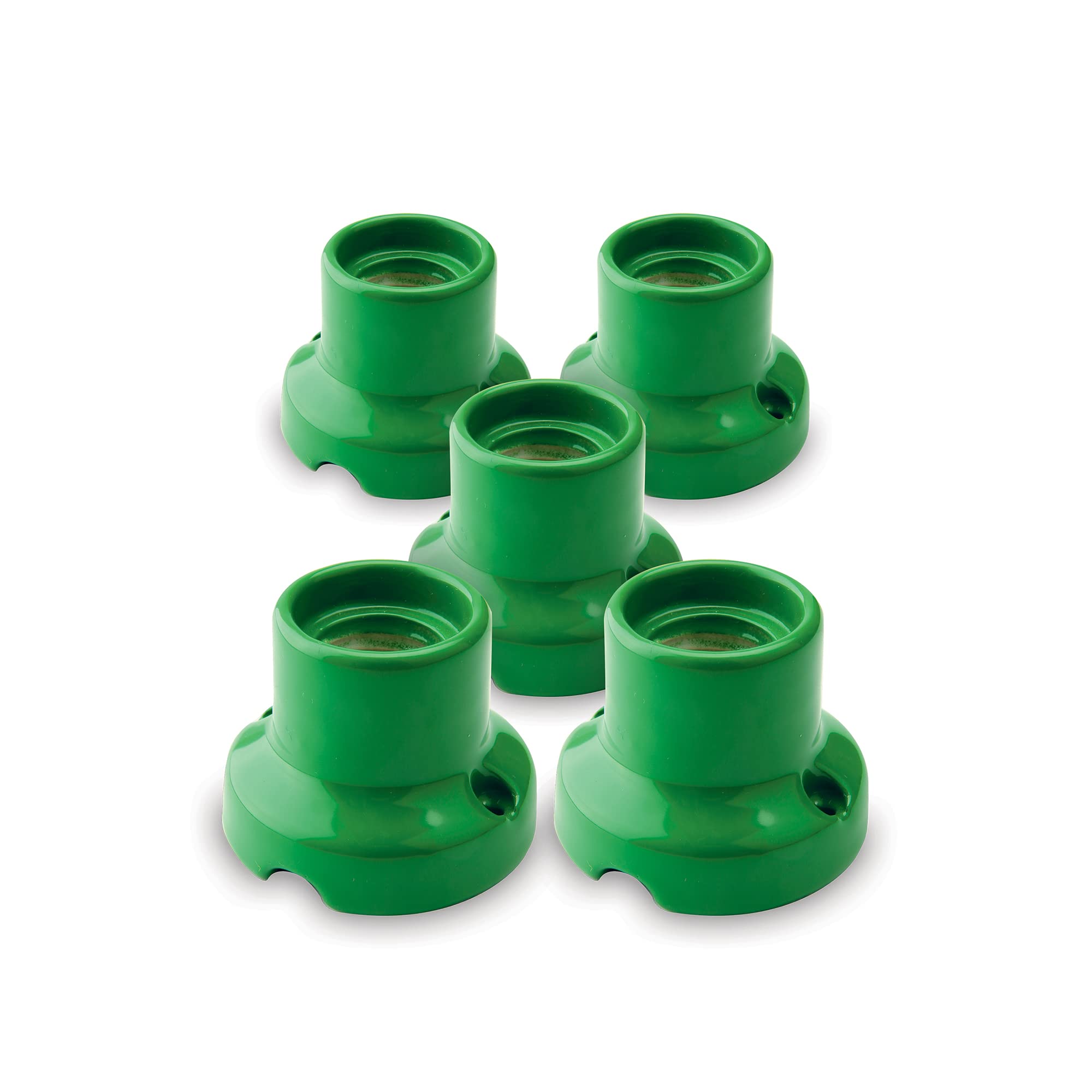 AMARCORDS - 5 Lampholder in Porcelain, E27 Fitting, Vintage Color lamp Holder Base Green