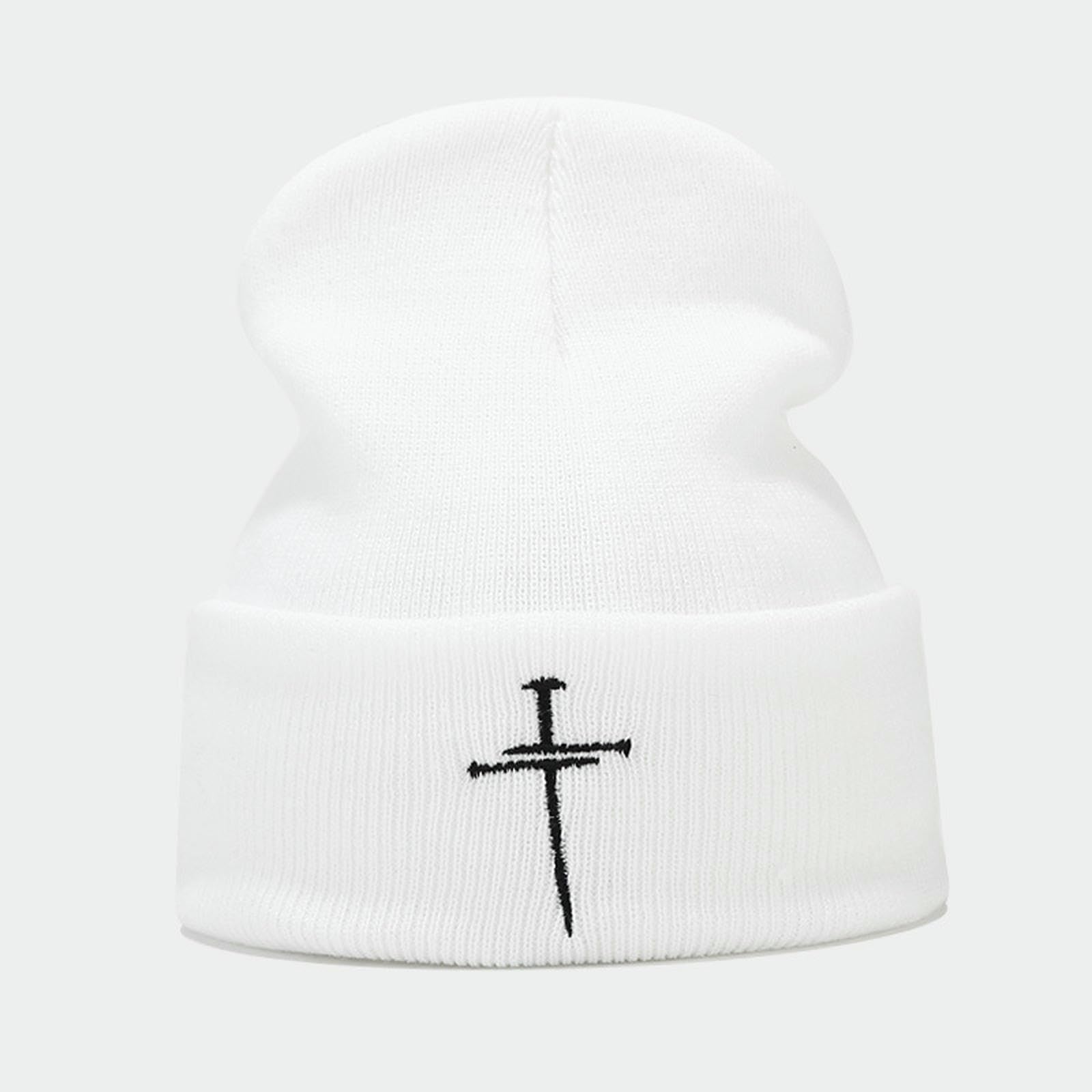 Czapki z dzianiny literacki retro trend haft włosie czapka mężczyźni i kobiety niszowa osobowość czapka-czarny-m (56-58cm)