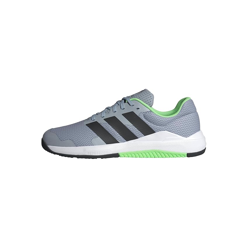 adidas Uomo Dropset Base Training Shoes, Halo Silver Lime Burst Core Black, 40 2/3 EU