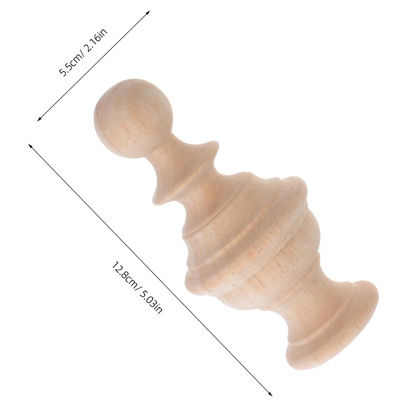 SECFOU Embouts Décoratifs en Bois à Boule pour Escalier et Tringle à Rideau, Finition Lisse en Bois Naturel, Design Sculpté Main pour Décoration Chambre ou Salon