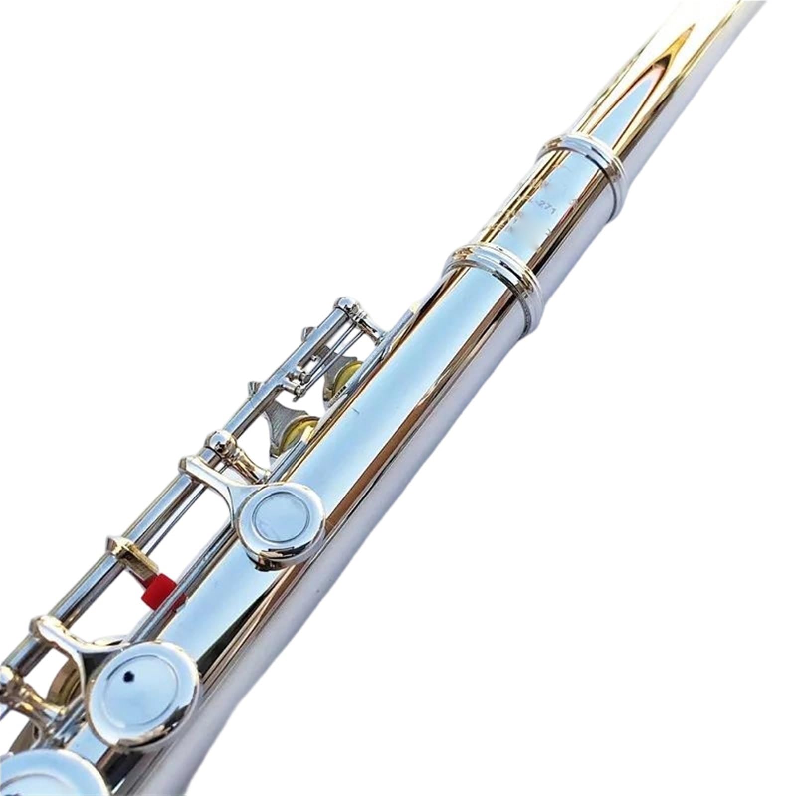 Flet Poprzeczny YF-471 16 Otworów Z Kluczem E YF-271 Posrebrzany C Biała Miedź Flet Poprzeczny Instrumenty Muzyczne(YFL-271)
