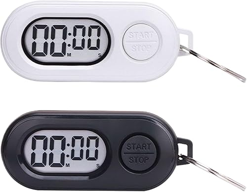 Mini cronómetro deportivo llavero Cronómetro para deporte con pantalla LCD grande Reloj multifuncional de cuenta regresiva, accesorios de reloj