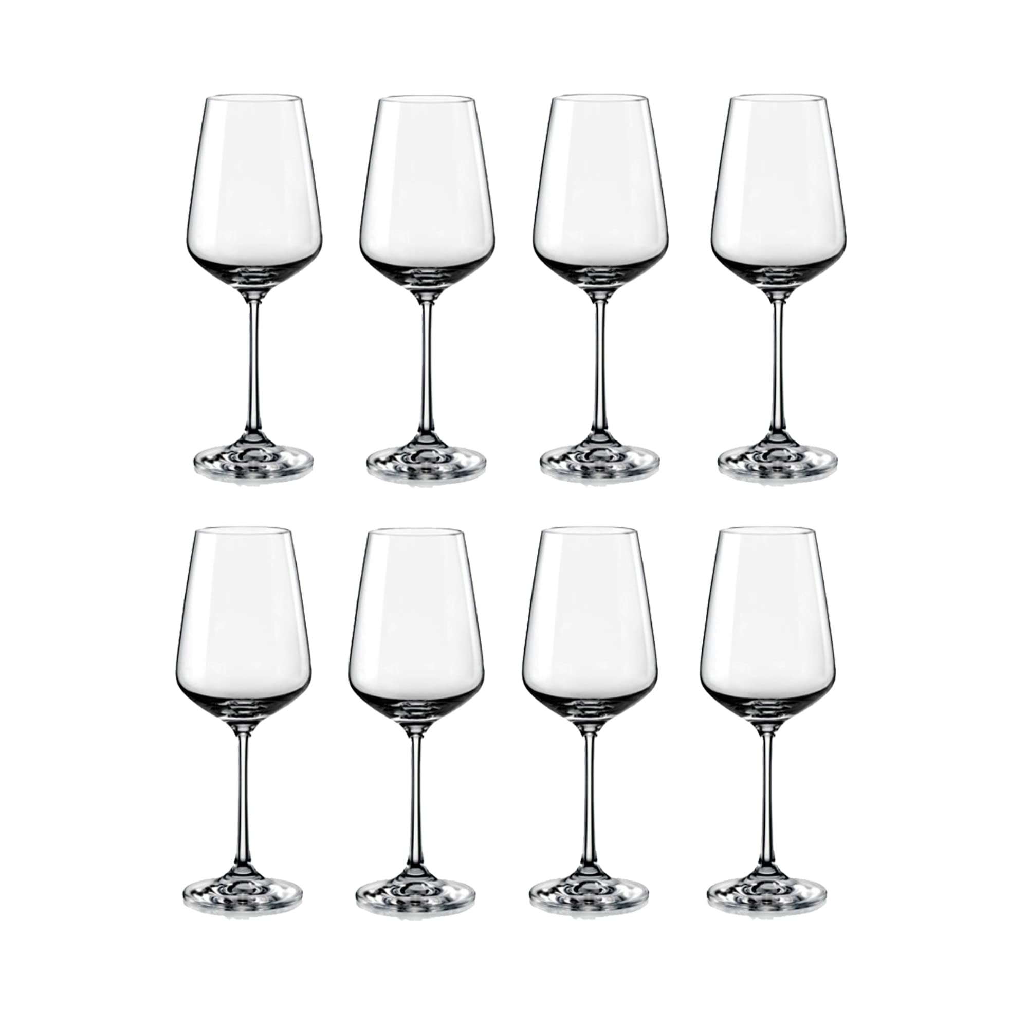 KOXIN-KARLU Unbreakable Classic 18 ounce All-Purpose Plastic Stem Wine Glasses Acrylic Glasses, Set of 8 Clear