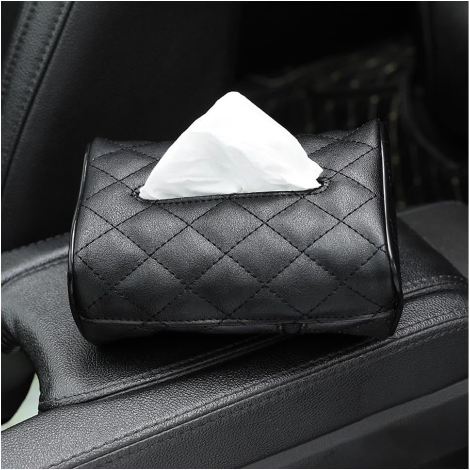 Car Tissue Holder,Soft Microfiber Leather Tissue Box Holder for Car Visor Center Console Seat Headrest Anywhere,Universal Car Interior Accessories