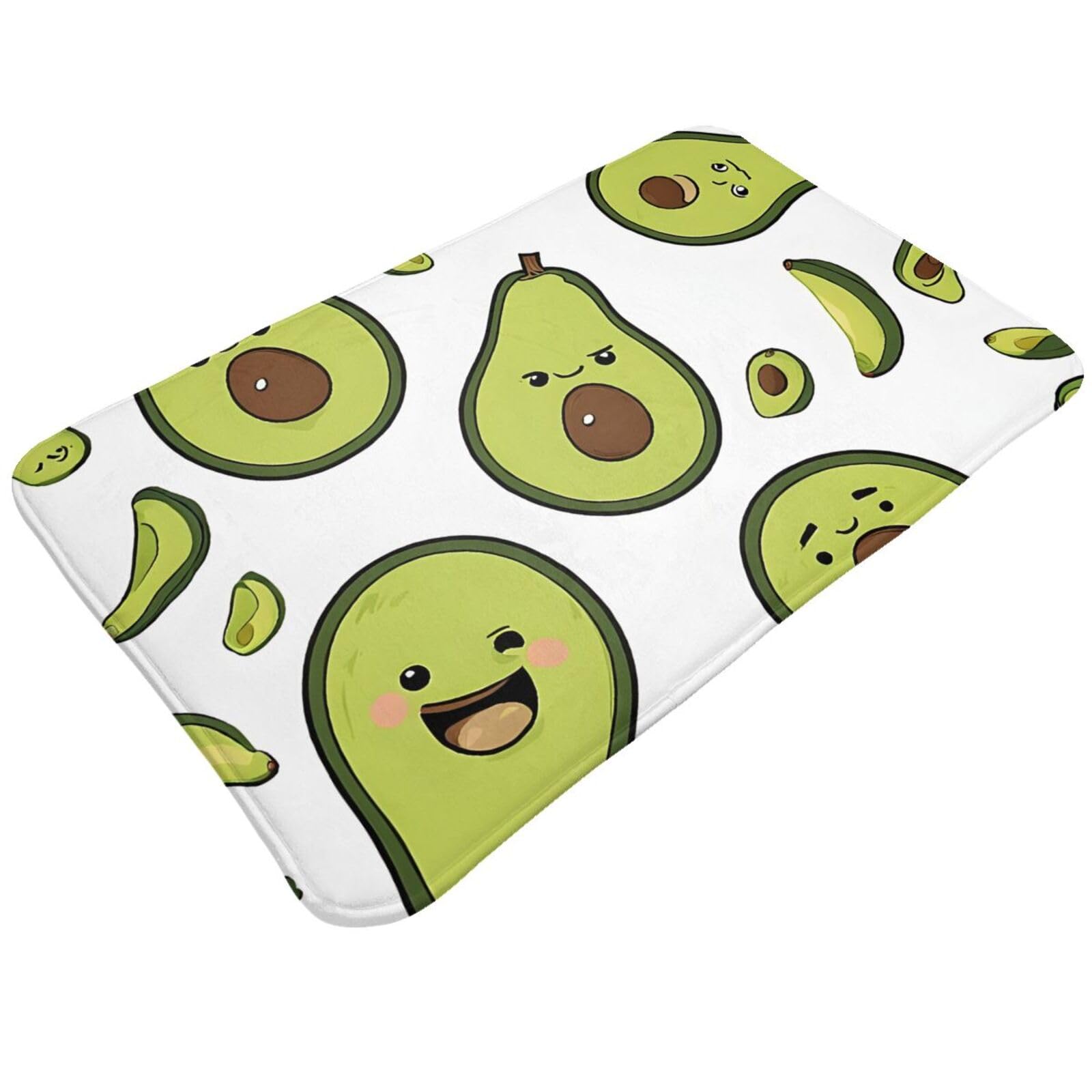 Cartoon Pears Print Living Room Bathroom Kitchen Anti Slip and Absorbent Carpet, Indoor Entrance Door Muddy Floor Mat, Ultra Soft Washable Carpet 21x31.5 Inches