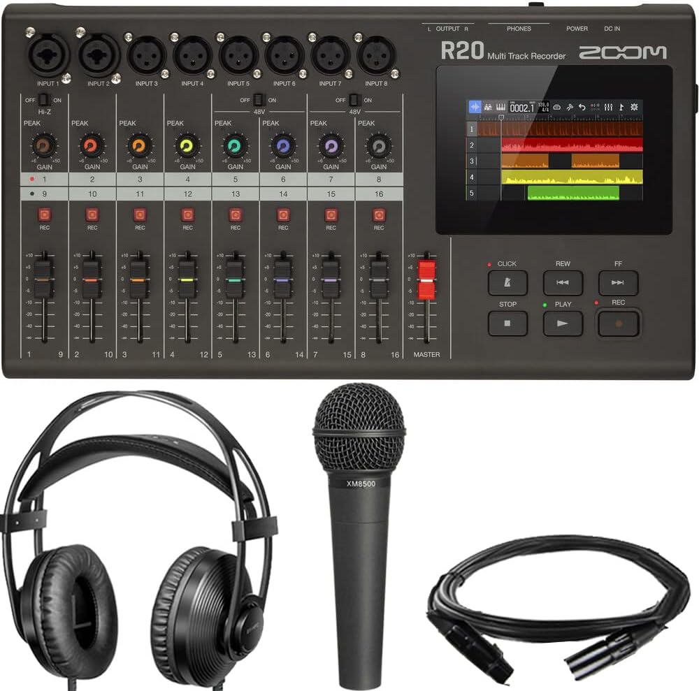 Zoom R20 Portable Multitrack Recorder + Behringer XM8500