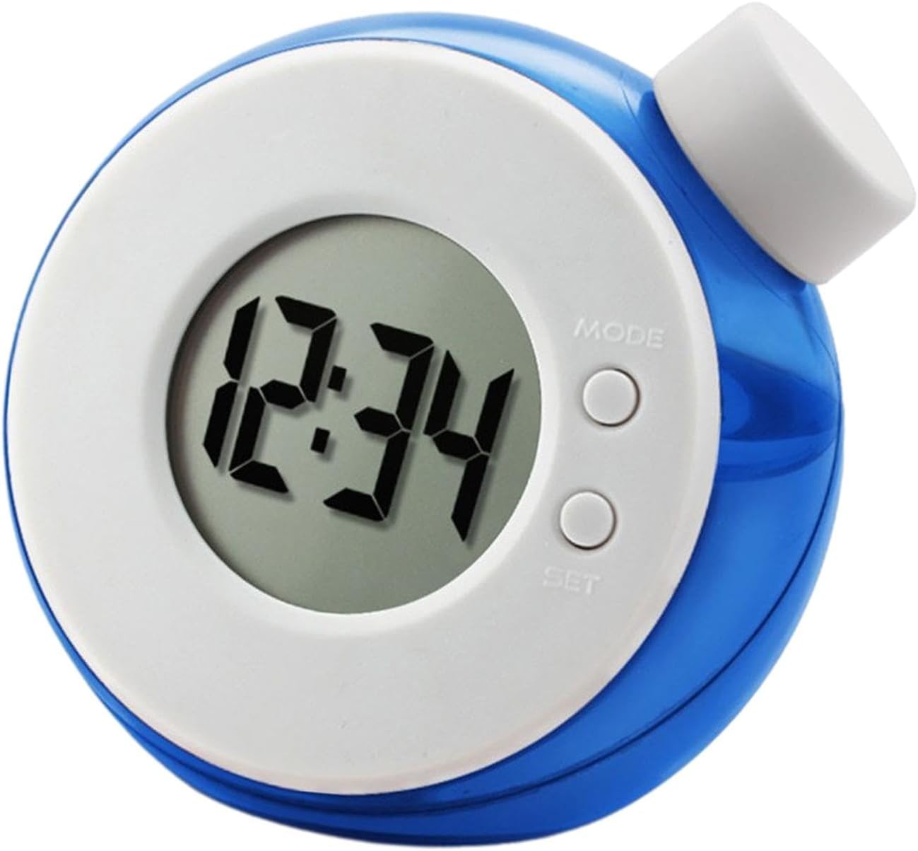 Water Powered Clock Digital Clock Alarm Clock Bedside Clock for Bedroom Night Stand, Blue, 8.8cmx8.2cmx7.7cm