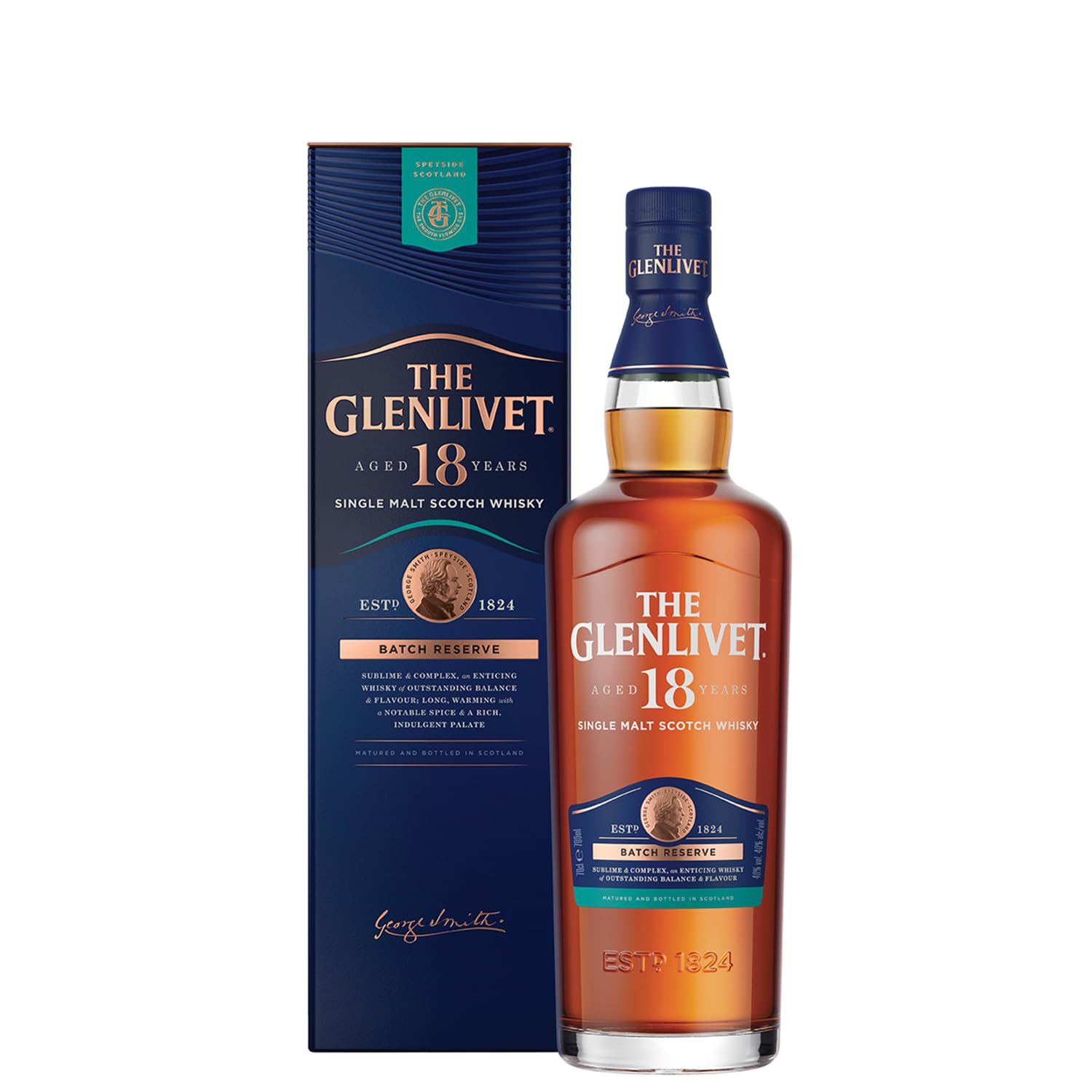 The Glenlivet 18 Year Old Single Malt Scotch Whisky, 70 cl with Gift Box
