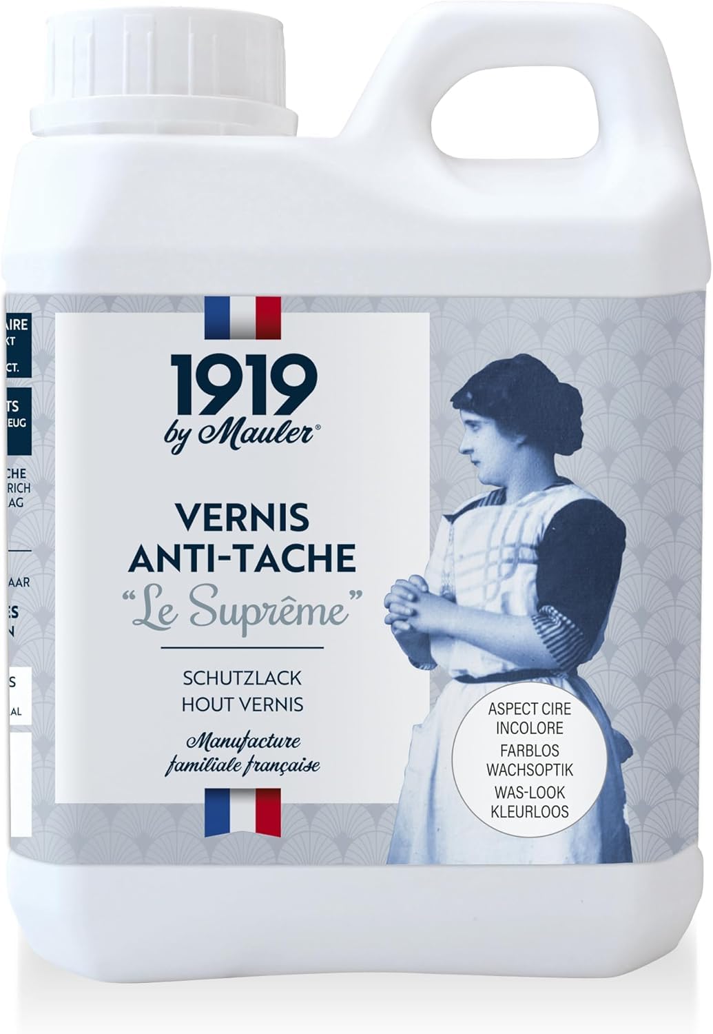 1919 BY MAULER - Vernis Multisupport Le Suprême - aspect cire incolore - Produit Anti-​Rayure, Anti-​Tache - 4h de séchage entre chaque couche - 5 L
