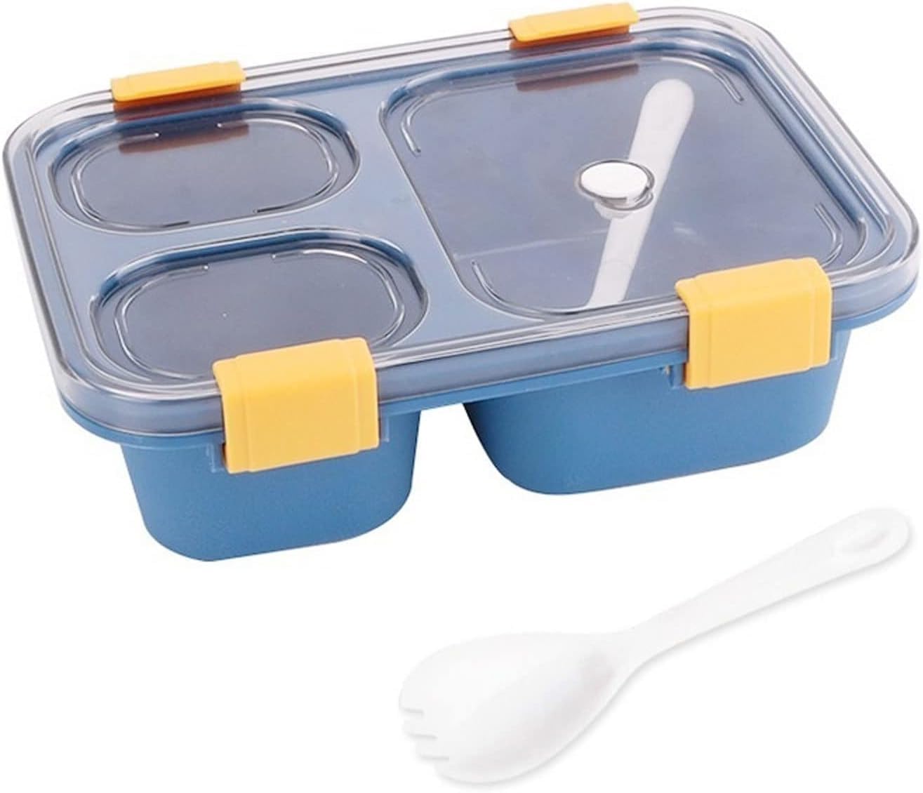 Plastic Leakproof 3 Compartment Lunch Box, Insulated Tiffin Box, Portion Control, Large Capacity Spill-Proof Food Container for Adults, Kids, School, Office (3 Compartment Lunch Box)
