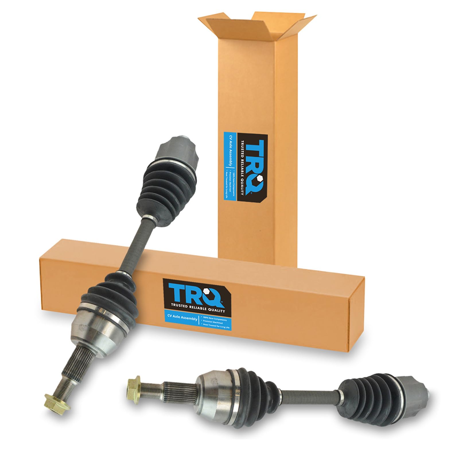TRQ Front Driver and Passenger CV Axle Assembly Set Neoprene Boots Moly