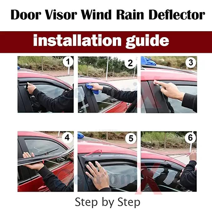 Image of Premium Non-Breakable Car Window Door Visor /Rain Guard /Wind Deflector Compatible for (MG Astor All Models)