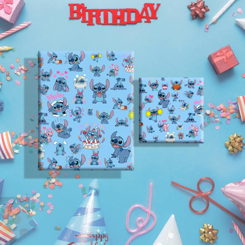Set Carta Da Regalo Bambini 10 Fogli 50x70cm - 5 Motivi, Con Nastri, Etichette E Nastro Adesivo