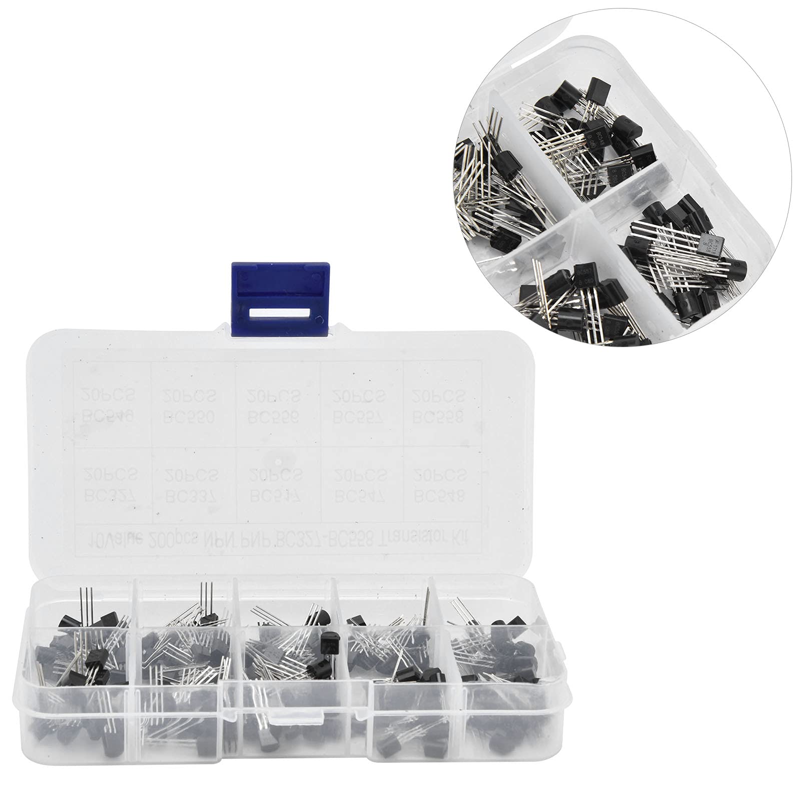 200 Stück Transistor Set, Dioden Sortiment Kit Mit Clear Box,BC327 BC337 BC517 BC547 BC548 BC549 BC550 BC556 BC557 BC558