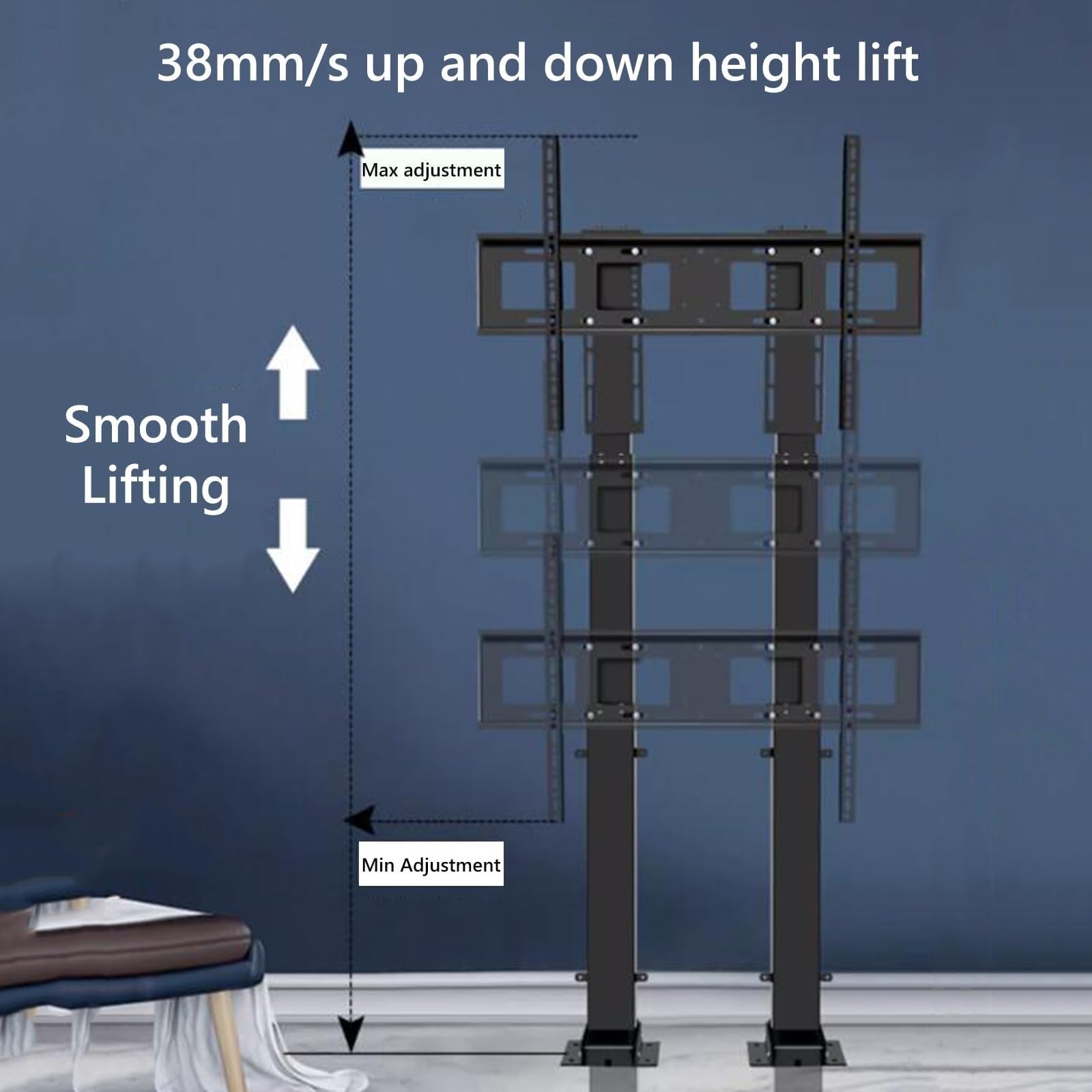 Soporte De Suelo para TV LCD, Soporte Elevador Eléctrico Telescópico para TV, Soporte Motorizado para TV, con Control Remoto Y por Interruptor Y Función De Memoria Inteligente