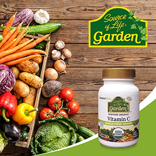 Naturesplus Source Of Life Garden Certified Organic Vitamin C - 500 Mg, 60 Vegan Capsules - Whole Food Immune Support Supplement, Antioxidant - Vegetarian, Gluten-Free - 30 Servings #TOP4