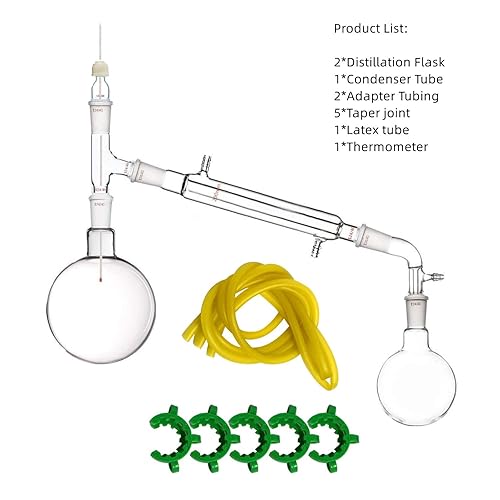 Miniatura 2 de Nuevo 16.9 fl oz, 13 unids Aparato de destilación de vidrio Química Lab Kit de cristalería de agua destilador purificador