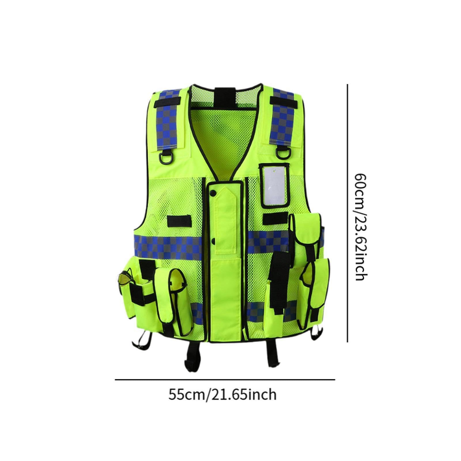 Gilet de sécurité réfléchissant pour hommes et femmes, haute visibilité, vêtement de travail léger avec poches zippées pour activités