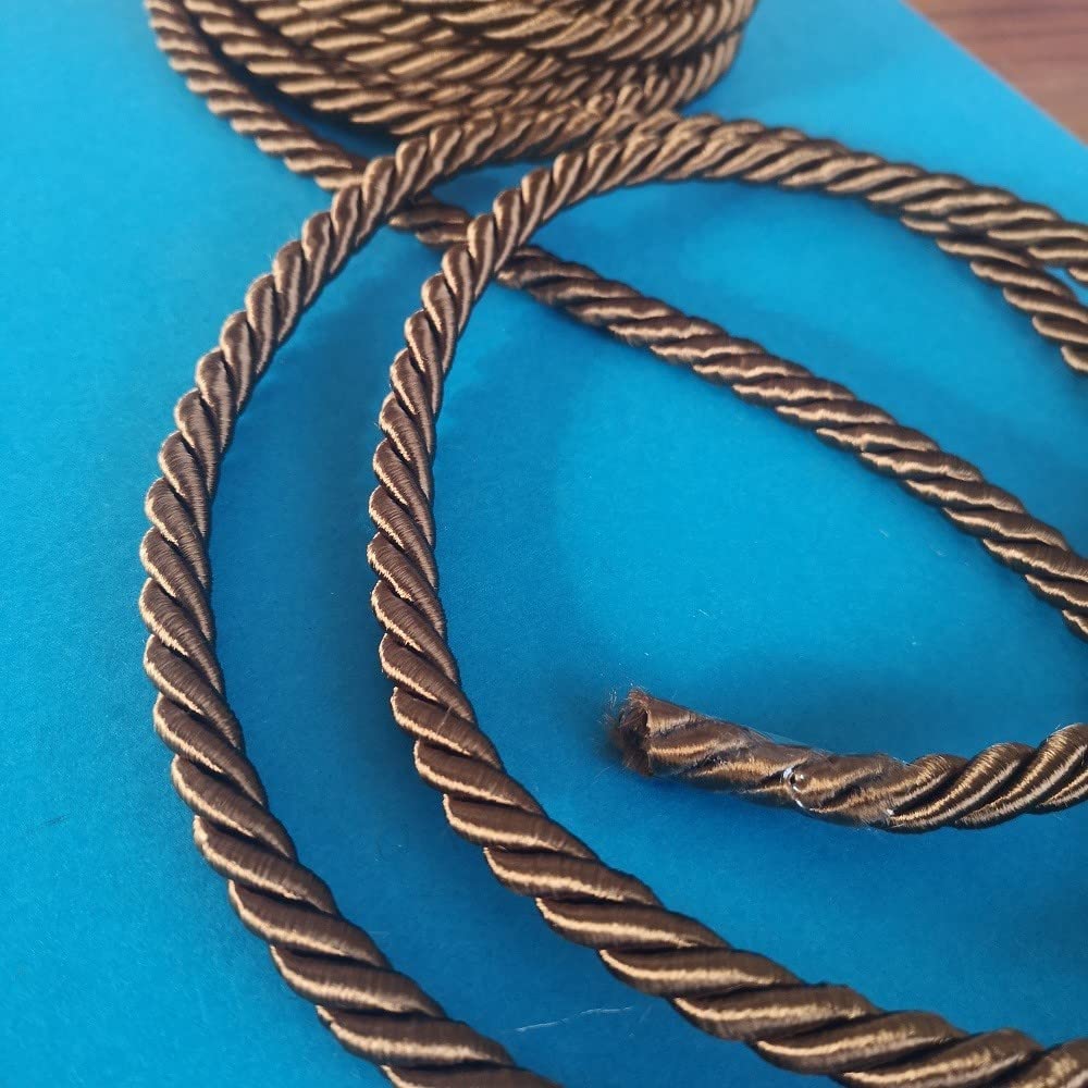 PIZZITALIANI Passamaneria decorativa - Cordone Intrecciato 8mm x 20m, MARRONE NOCCIOLA – Corda Decorativa flessibile, Cordoncino per decorazioni e Artigianato, Made in Italy