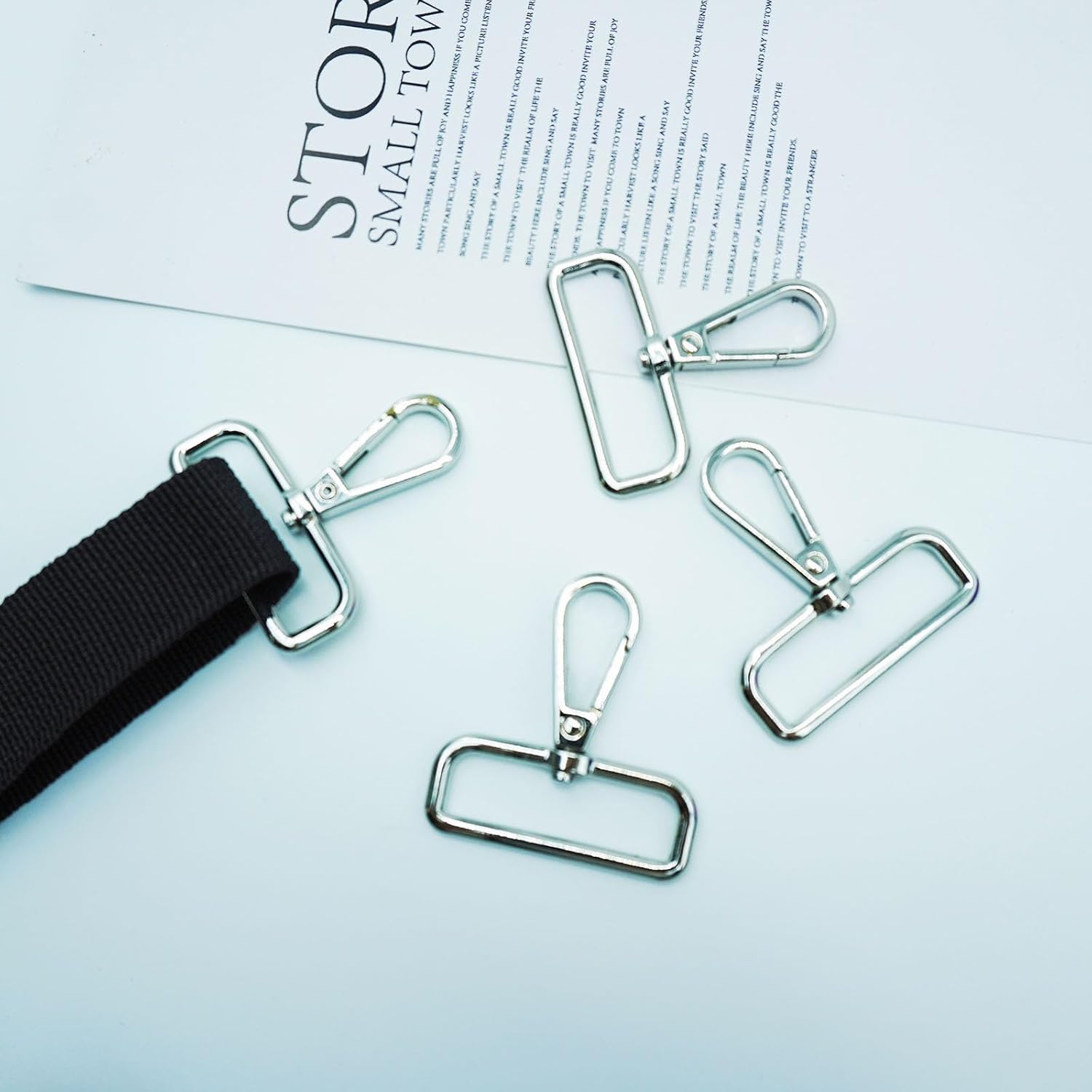 1.5 Inch Lobster Claw Swivel Clasps Metal D Ring Snap Hooks Lobster Trigger Lanyard Clasp Clips Hook for Keychain Jewelry DIY Crafts Purse Bag Making 1 1/2 Inch 24 Pack (Silver) - Image 5