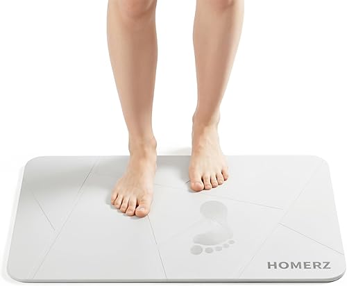 Miniatura 11 de Homerz Tapete de baño de piedra de alta calidad, tapete de baño de tierra de diatomeas absorbente de roca para baño, tapete de secado de piedra