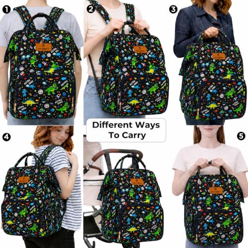 Image of Motherly Patented Diaper Bag Backpack for Moms | Waterproof Baby Travel & Maternity Bag |Spacious Nappy Bag with Multiple Compartments, Insulated Bottle Pockets & Warranty (VivaLuxe Series,Space Blue)