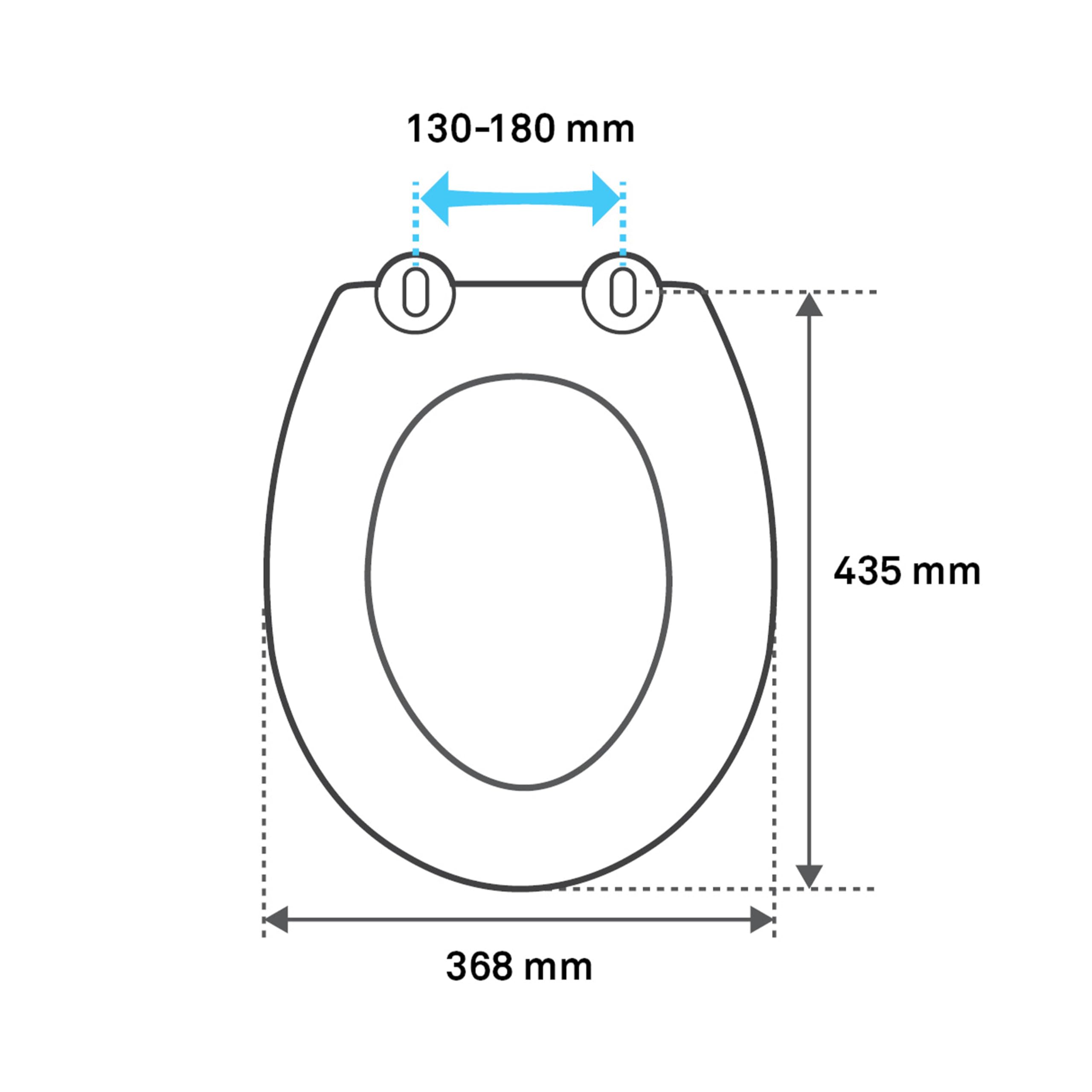SENSEA Abattant WC POP - Ovale - Max 150 kg - MDF FSC - Bleu - Abattant de WC - Lunette de WC