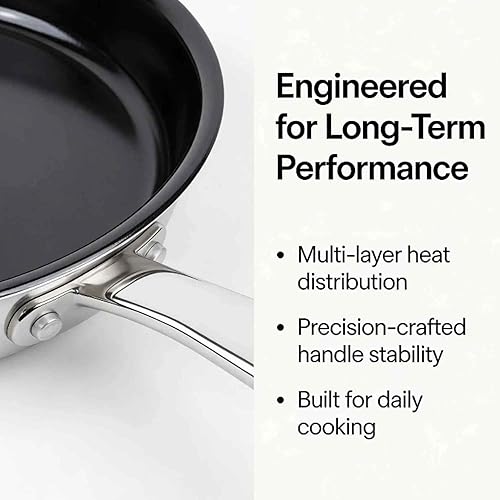 Miniatura 4 de Alva Maestro - Sartén antiadherente de cerámica de 11 pulgadas – 5 capas de acero inoxidable y núcleo de aluminio | Fabricado sin PFAS, PTFE, PFOA |