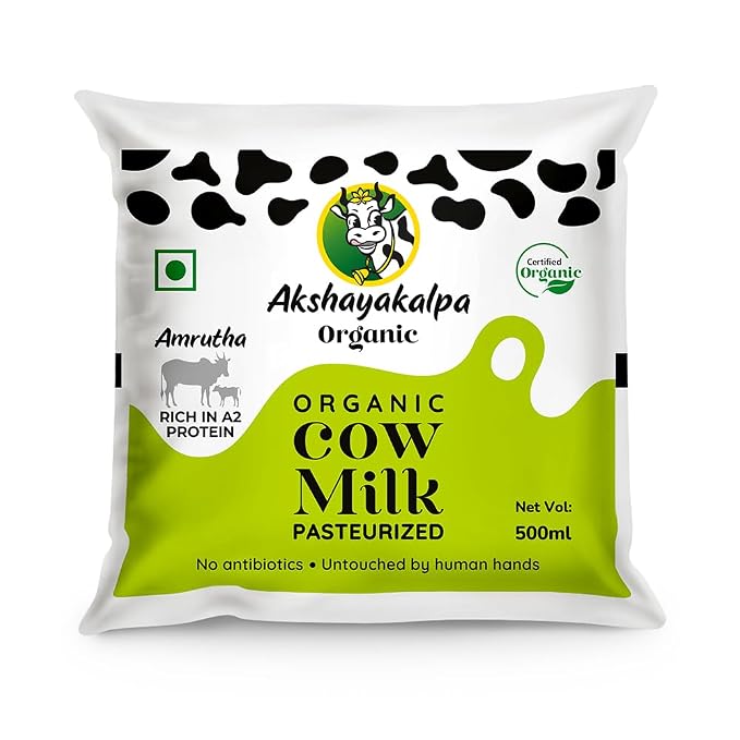 Akshayakalpa Amrutha - A2 Organic Cow Milk - Pasteurized, 500 ml 61aR16secLL. SX679