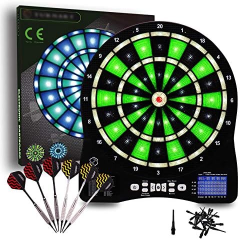 Turnart Dartscheibe Elektronisch 2022 Dartscheibe Elektronische Dartscheibe E Dartscheibe mit LED Beleuchteten Ziffern,Dartscheibe Elektronisch Profi 6 Dartpfeile Soft Cover