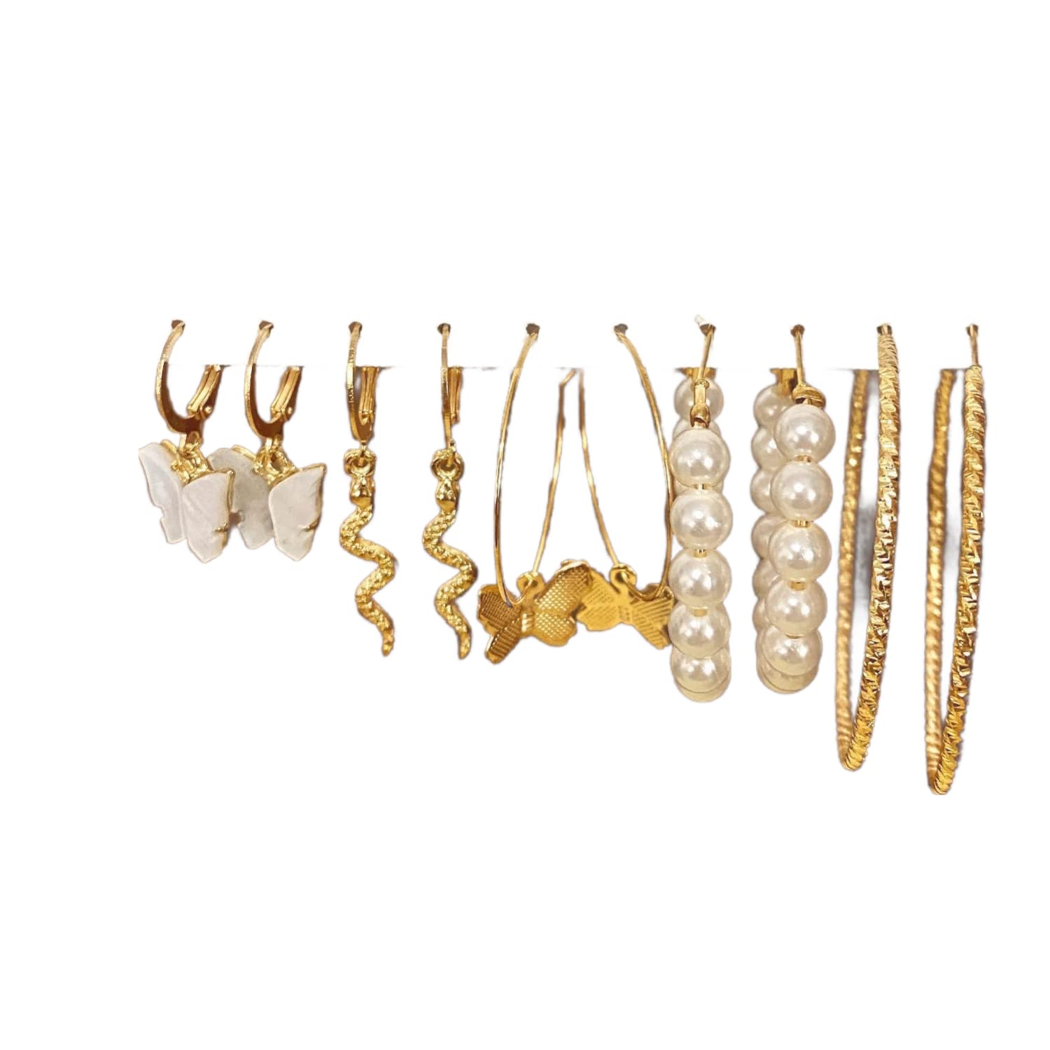Destiny Jewels Womens Brass Acrylic Butterfly Snake Pearl Round Earring Stud Set Combo of 5 (B09GY4SLZ8) Amazon Price History, Amazon Price Tracker