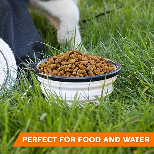 Westie - West Highland White Terrier Falt, Tragbarer Trinknapf mit Karabiner für Unterwegs. Futternapf, Haustierschüssel. Handlich und Einzigartig.