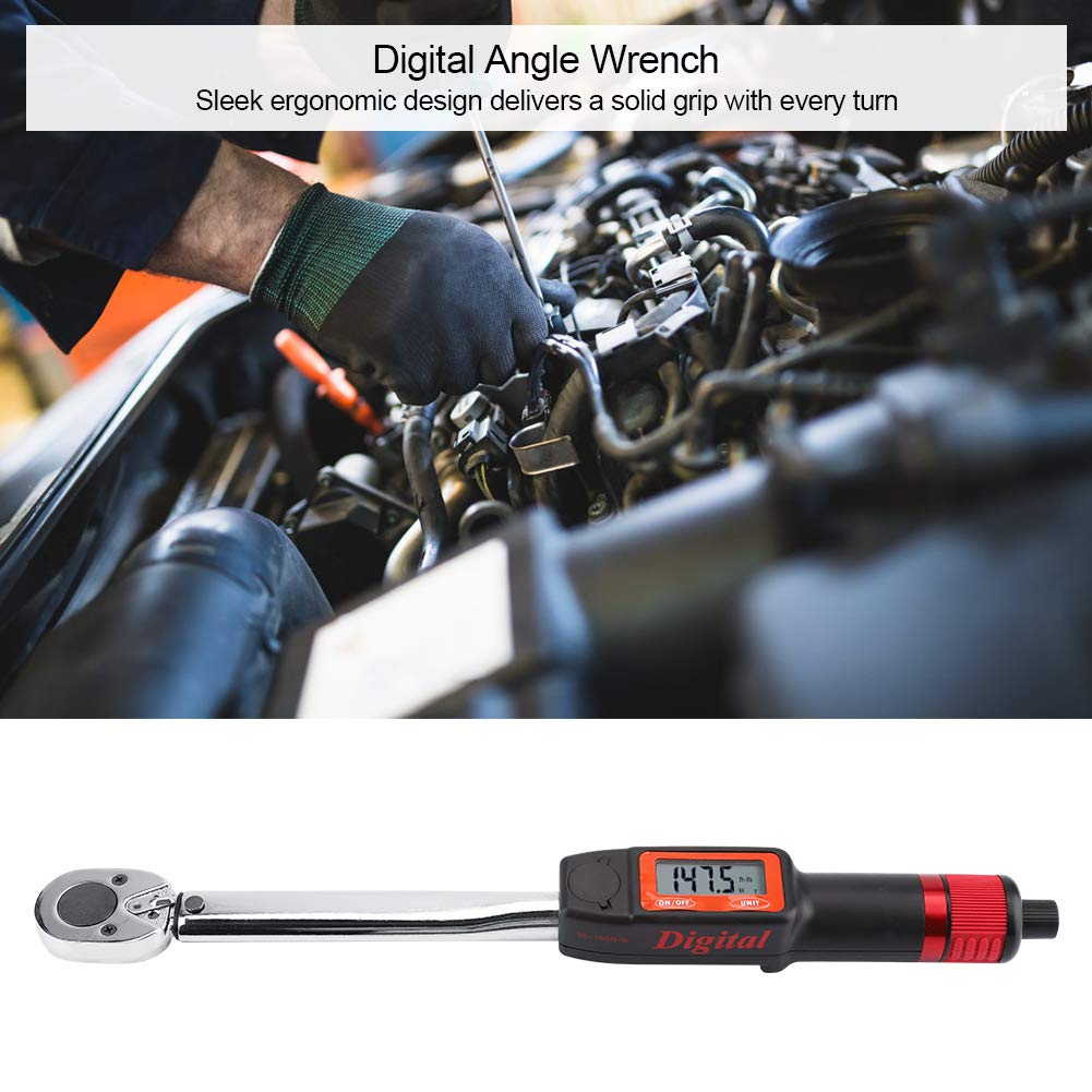 Rengue 1 Cyfrowy Klucz Dynamometryczny z Napędem 2 Cali, Klucz Zatrzaskowy z Podświetleniem LED, od 30 do 150 Ft Lb z konwersją Nm na Lb, Ergonomiczny Uchwyt do Napraw Samochodów i Użytku Domowego