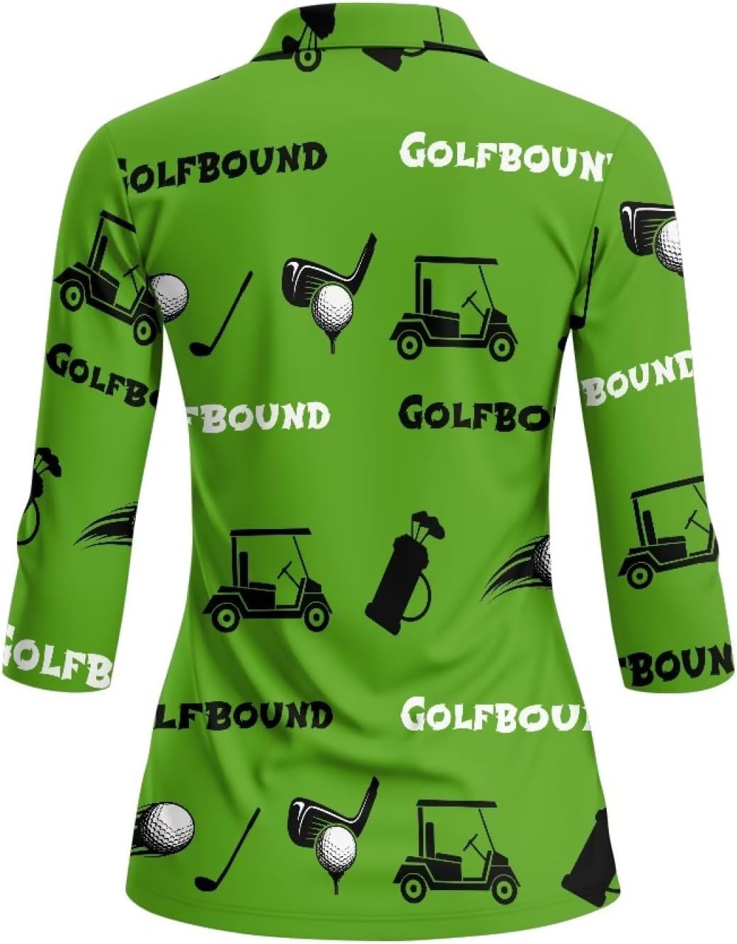 GIFTPUZZ Women's 3/4 Sleeve Golf Shirt Cool Women's Loose Fit 3/4 Quarter Sleeve Length Golf Tops Lightweight