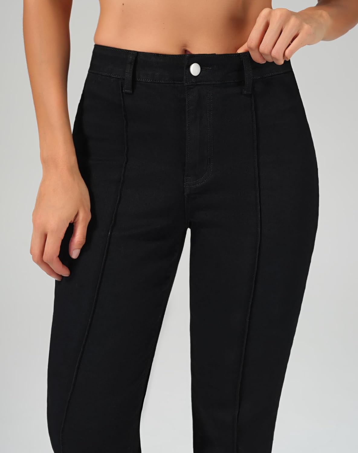 roswear Skinny Jeans for Women High Waisted Stretchy Front Seam Vintage Denim Pants - Image 7