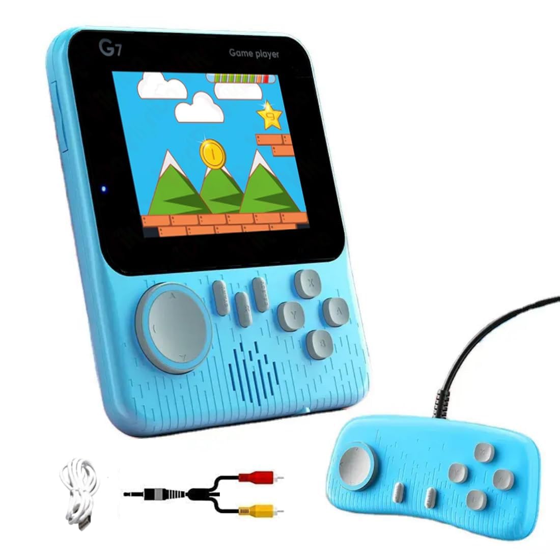 VikriDA G7 Retro 3.5-Inch LCD Color Screen Handheld Game with Gamepad Support Console Mini Ultra-Thin 666 Built-in Games Player Gift for Kids, Blue Toy Review India (Iknoor World )