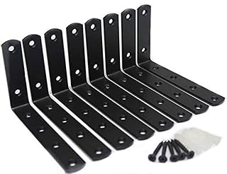 Bracket Fastener,8 Pcs Black 125mmX75mm Black Angle Code L-Shaped Code Angle Iron Wall Fixing Piece 90 Degree Right Angle Cargo Support Frame Angle Brace