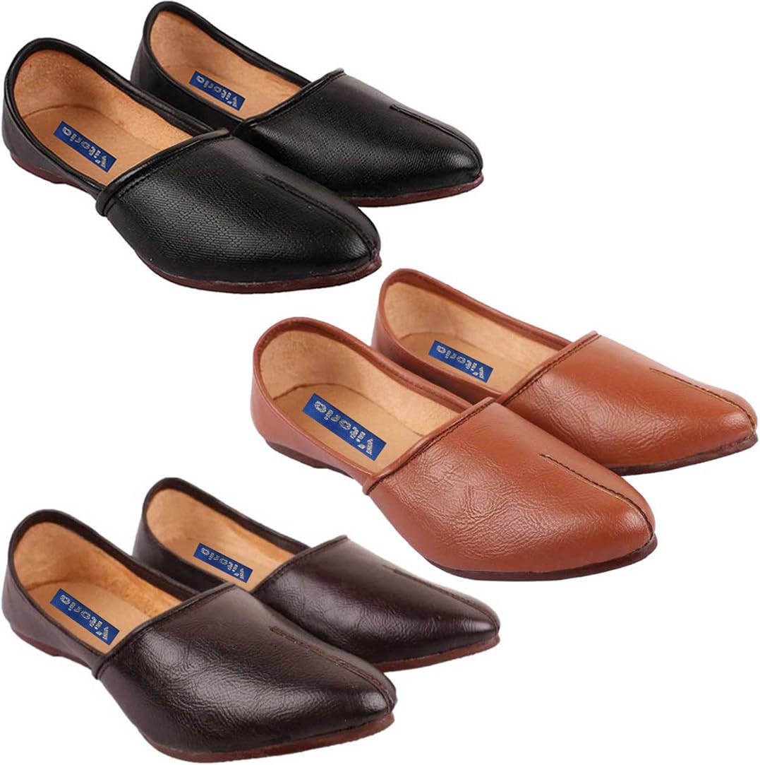 Derby Shoes for Men | Shoes for Men with PU Sole | Comfortable & Lightweight |Durable & Trendy Design,VTR_6001JalsaBlk_BRWN_Tan_3J_P-image-14