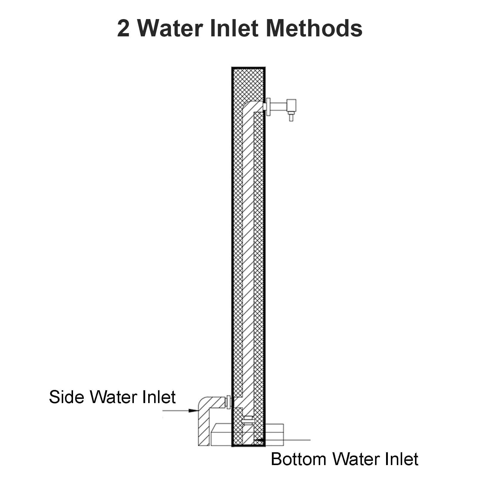 Colonne a Eau de Jardin, Robinet Exterieur Jardin Fontaine de Jardin, Matériau en Acier Inoxydable 304, Robinet a Double Sortie, pour L'irrigation de Jardin, de Ferme, de Pâturage, D'arrière-cour(Blac