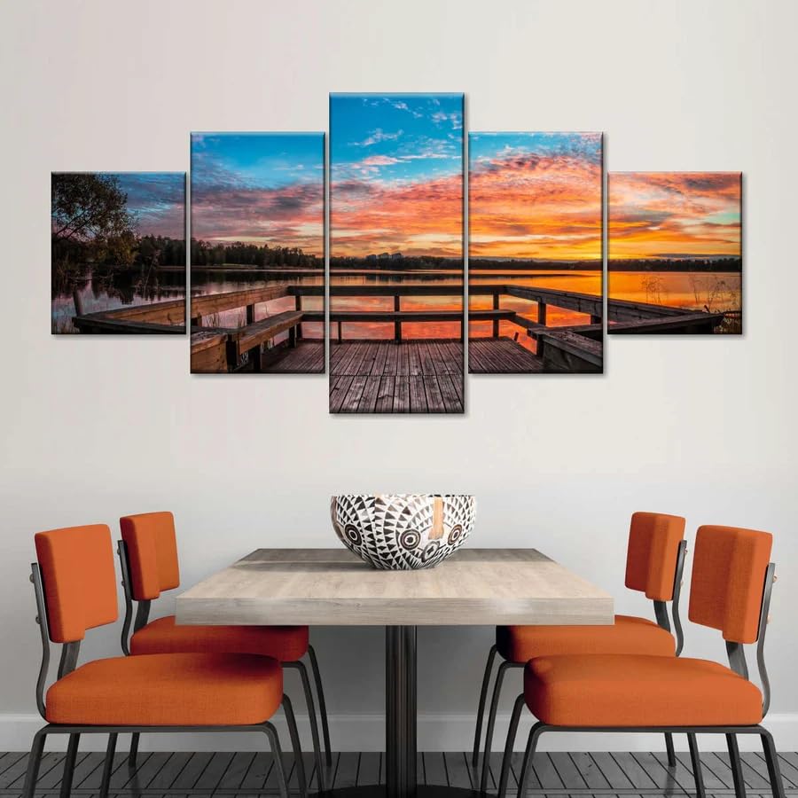 Tableau moderne decoration murale chambre lever du soleil xxl 200x100