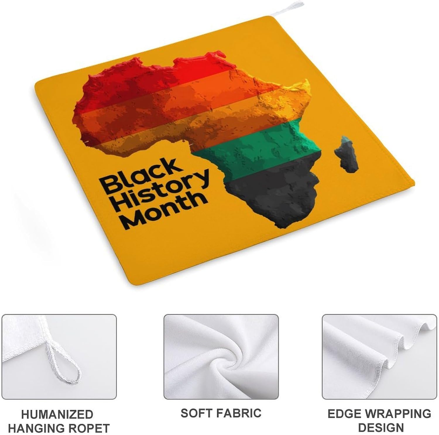 Black History Month African USA Hand Towels for Bathroom Handkerchief | Absorbent,with Hanging Loop,Kitchen Towels,for Home Hotel,Soft