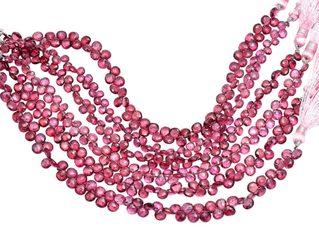 Perles briolettes en rhodolite naturelle pour créer vos bijoux d'été