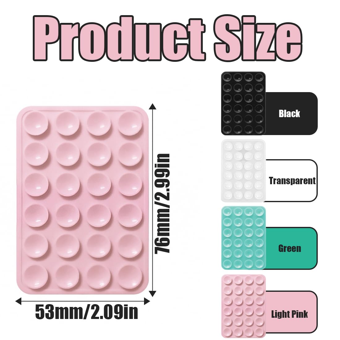 YAYNO 4 Pièces Ventouse Téléphone Portable double face en silicone Ventouse Silicone Coque Qui Adhère Au Mur Support mains libres pour miroir de douche et poignée à selfie de voiture