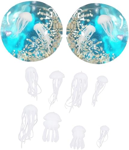 Miniatura 3 de EXCEART 32 piezas de joyería de cristal Moisennette joyería resina moldes silicona pescado resina posavasos moldes resina resina material de relleno