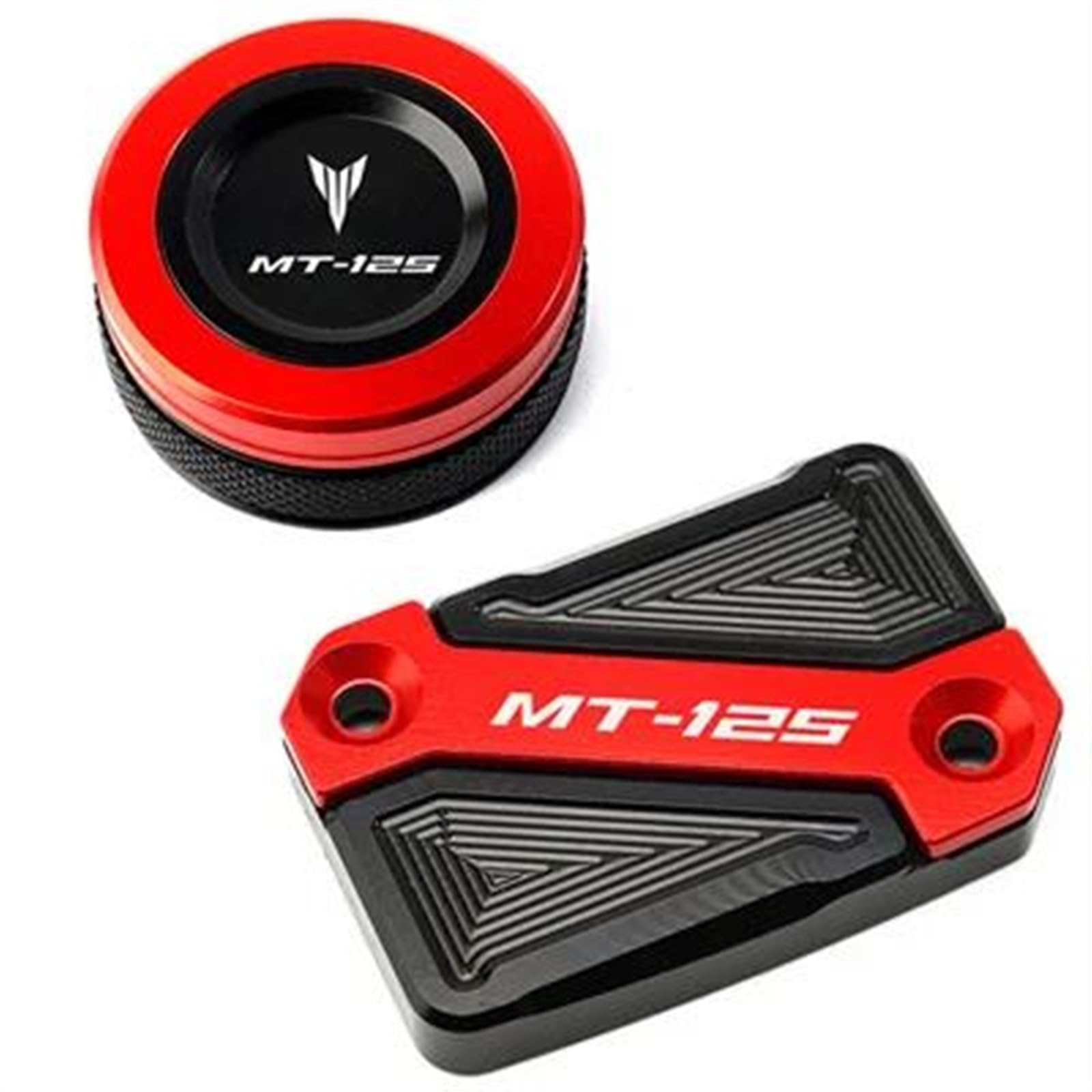 Copertura del Serbatoio del Liquido dei Freni Anteriore E Posteriore del Motociclo Il Tappo del Serbatoio Dell'olio Motore per MT125 2008-2020 (Color : Front-Rear cap Black)