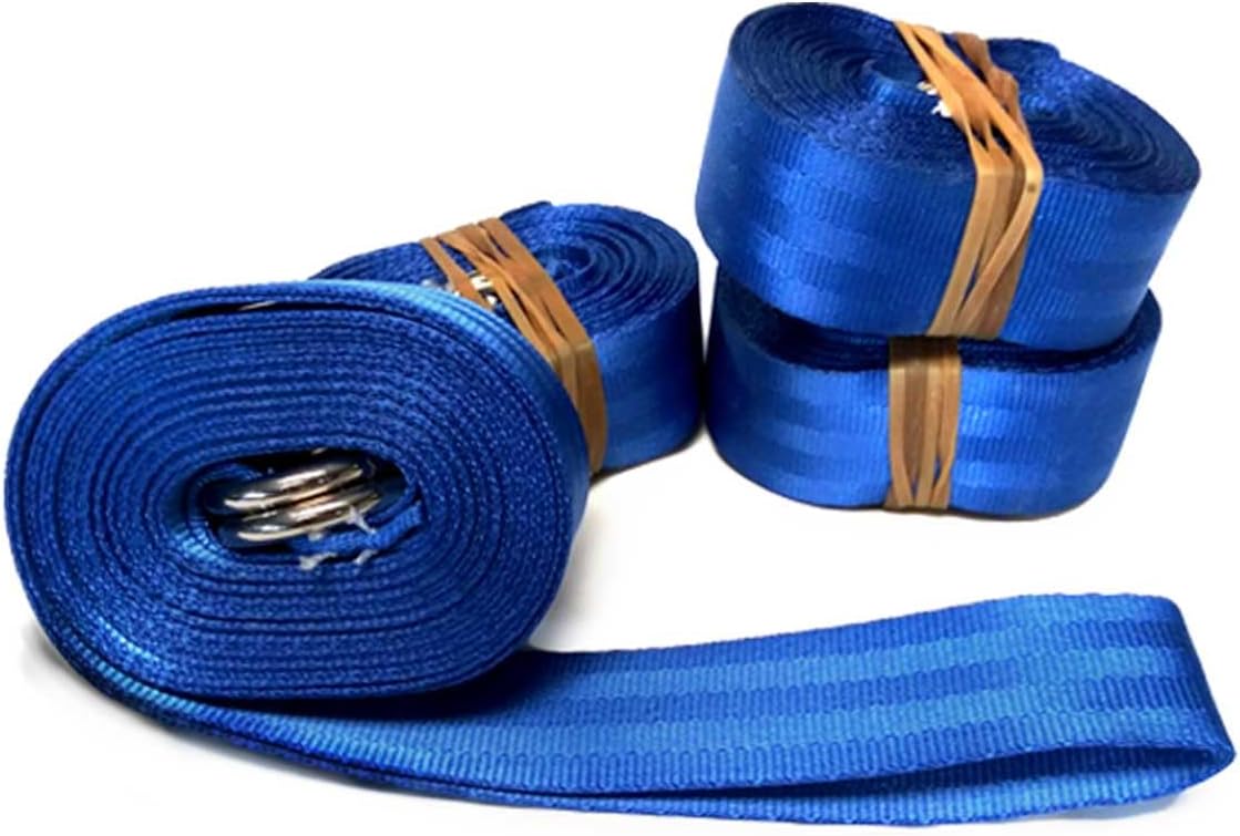 Nylon Webbing Tie Down Straps Double D Ring | 1.5-Inch Wide by 13-Foot Long | 4-Pack | for Securing Bounce Houses, Slides, Obstacle Courses, Inflatables, West Coast Frame, High Peak, & Pole Tents