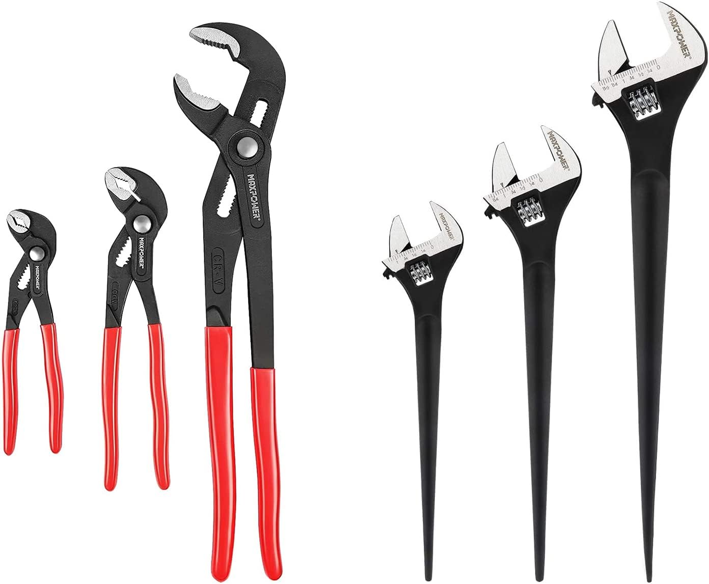 MAXPOWER Adjustable Spud Wrench Set and Water Pump Pliers